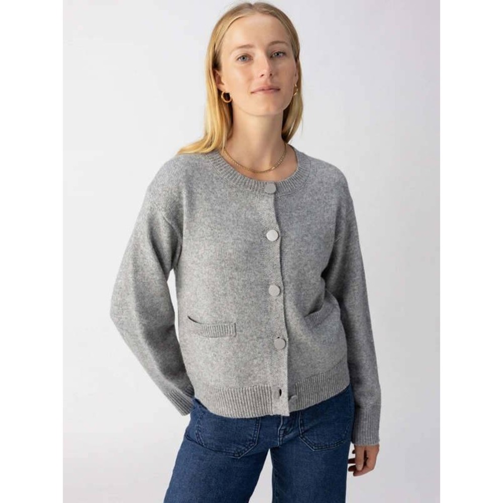 Evereve Sanctuary The Elevated Cardigan Heather‎ Grey Button Front CW1497PS4 XL